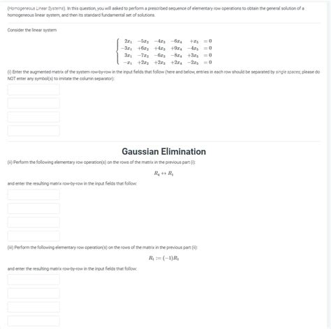 Solved Homogeneous Linear Systems In This Question You Chegg