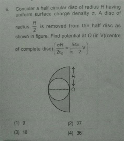 Consider A Half Circular Disc Of Radius R Having Uniform Surface Charge D