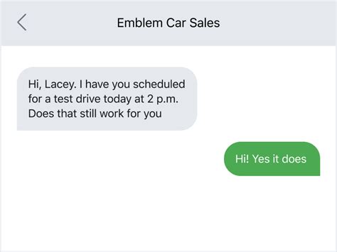 Car Sales Text Templates