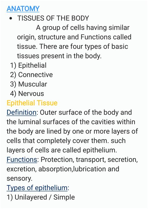 SOLUTION: Anatomy tissues of the body - Studypool