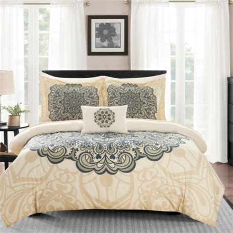 Chic Home Palmer 8 Or 6 Piece Reversible Paisley Boho Comforter Set Beige Queen Queen Kroger