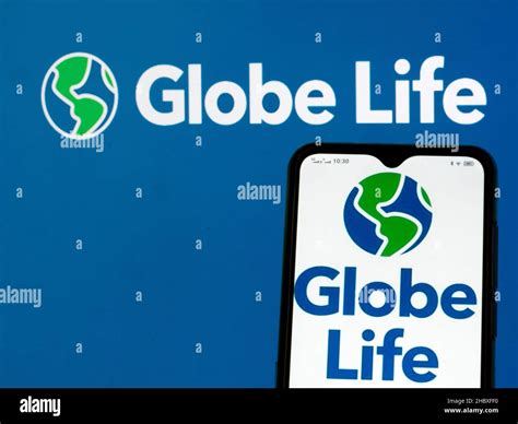 In this photo illustration Globe Life Insurance logo seen displayed on ...