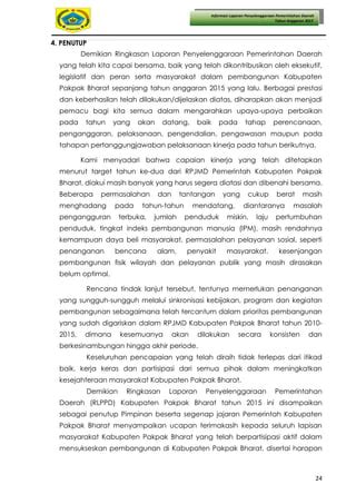 RINGKASAN LAPORAN PENYELENGGARAAN PEMERINTAHAN DAERAH TAHUN 2015 PDF