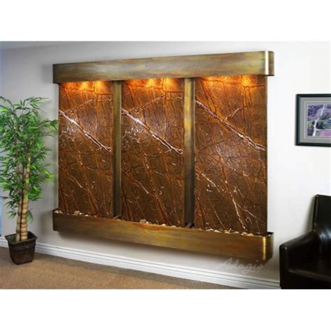 Adagio Dcr Deep Creek Falls Round Rustic Copper Brown Marble Wall