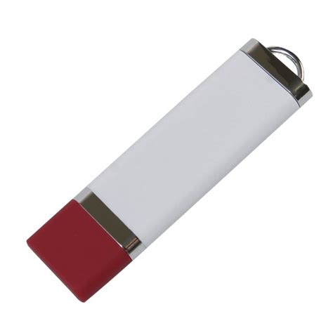 USB-Flash накопитель (флешка) 32 GB, белый корпус, бордовый колпачок ...