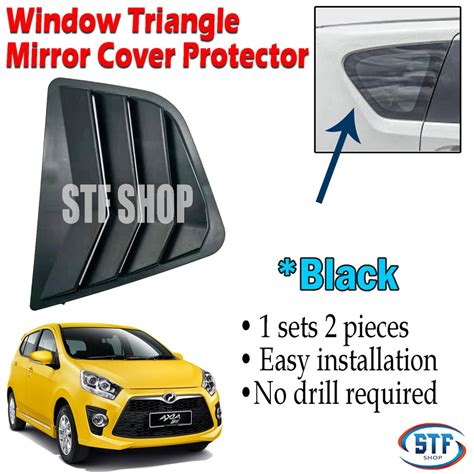 Perodua Axia Rear Window Side Louver Cover Black Beecost