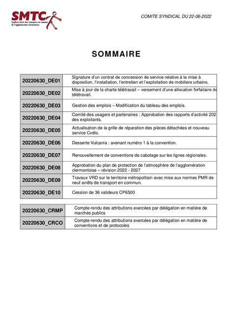 Calaméo Deliberations Du Comité Syndical Du 20 juin 2022