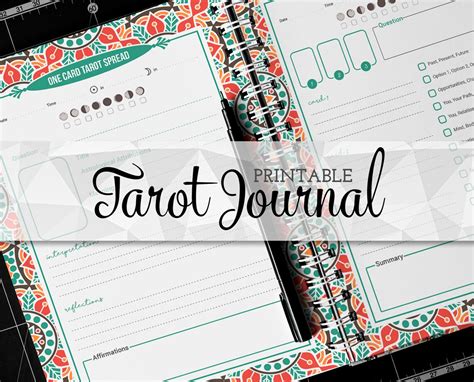 Tarot Journal Template Printable Tarot Notebook Tarot Workbook Tarot