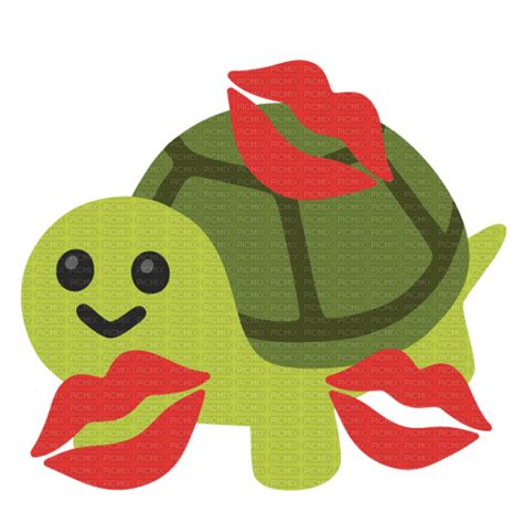 Turtle With Kisses Emoji Kiss Love Lovecore Valentines Valentine