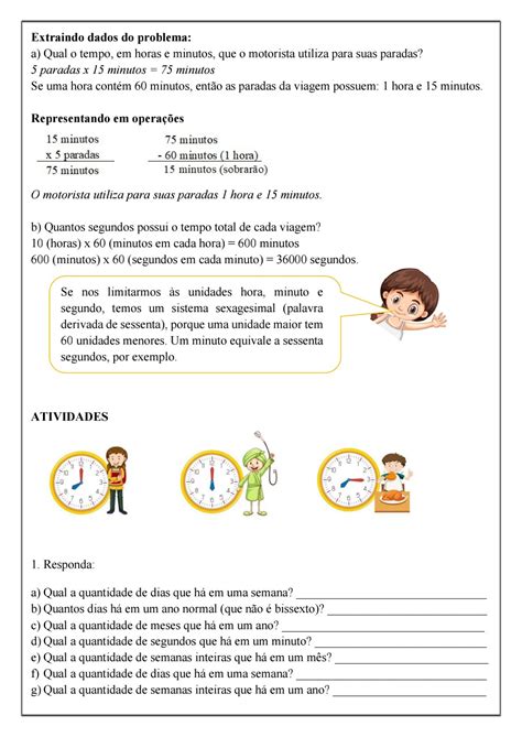 Matem Tica Medidas De Tempo Apostila De Matem Tica Para Trabalhar