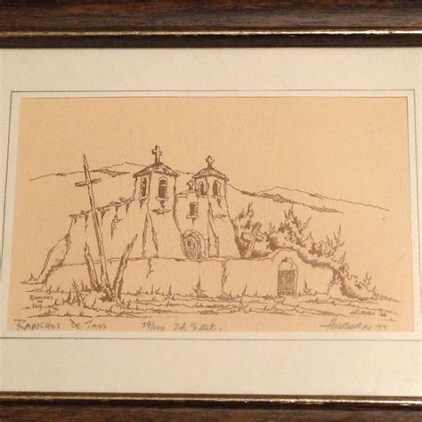 Larry Hilburn 2 Signed Prints 1977 Taos Pueblo New Mexico Artist