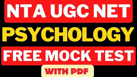 UGC NET PSYCHOLOGY FREE MOCK TEST NET PSYCHOLOGY FREE MOCK TEST