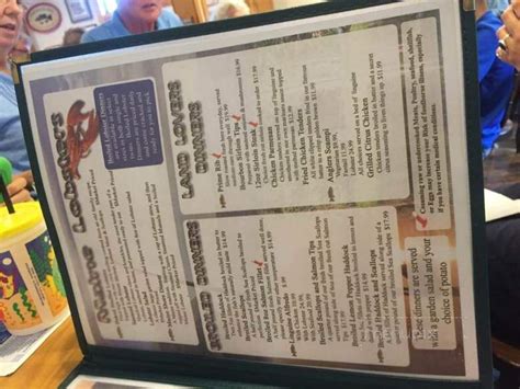 Menu Of Anglers Restaurant In Searsport Me 04974