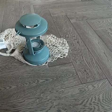 Windsor Engineered Real Wood Oak Herringbone Light Brushed Grey UV