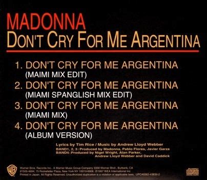 Madonna Don T Cry For Me Argentina Sinn