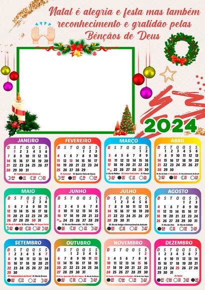 Arte Digital Calendario Feliz Natal Bencoes De Deus Elo