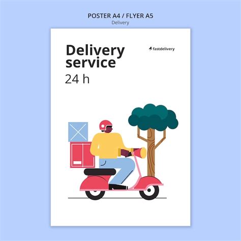 Premium Psd Flat Design Delivery Template