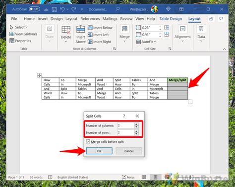 How To Split Cells In Word Table Calendar Printable Templates