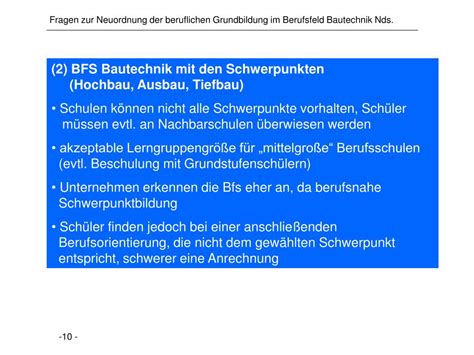 PPT Neuordnung Der Beruflichen Grundbildung Im Berufsfeld Bautechnik