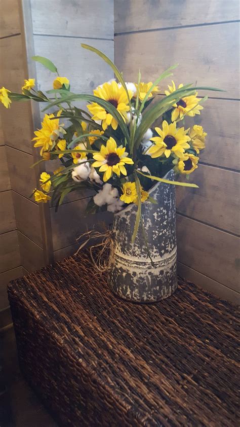 Farmhouse Floral Arrangement Farmhouse Floral Centerpiece Etsy