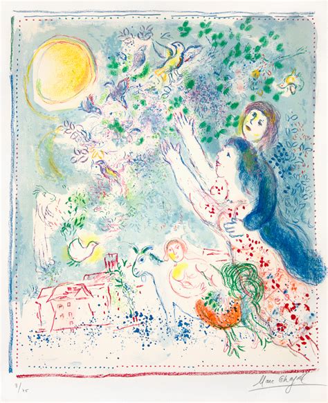 Marc Chagall La Chasse Loiseau Bleu Chasing The Blue Bird