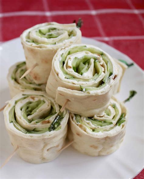 Cucumber And Cream Cheese Sandwich Rolls With Lavash Bread