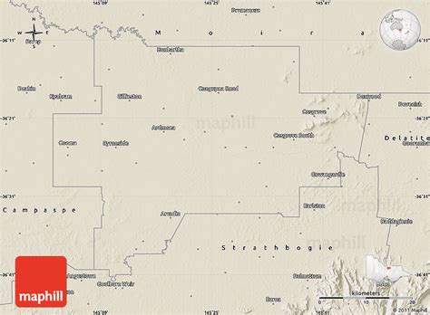 Shaded Relief Map of Greater Shepparton