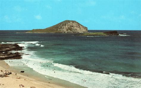 Vintage Postcard Rabbit Island Windward Side Offshore Makapuu Beach