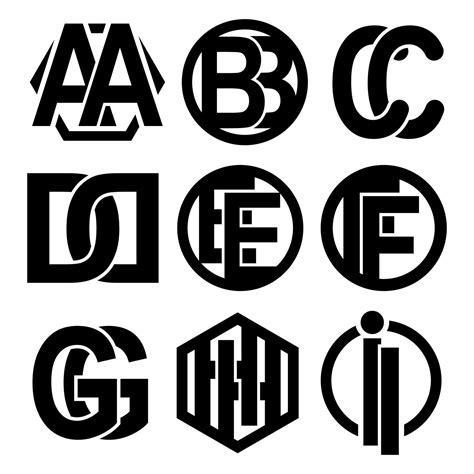 initial logo set. double letter monogram logo 14310612 Vector Art at ...