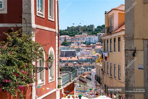 Portugal Lisbon Chiado Calcada Do Duque View Of City With So Jorge