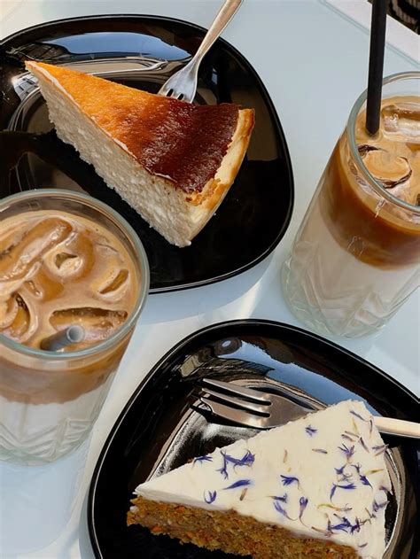 ice coffee cheesecake carrotcake aesthetic cafe date desiderio