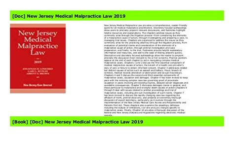 [PDF] New Jersey Medical Malpractice Law 2019