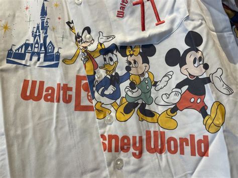 New Th Anniversary Mickey Friends Vault Collection Button Up Shirt