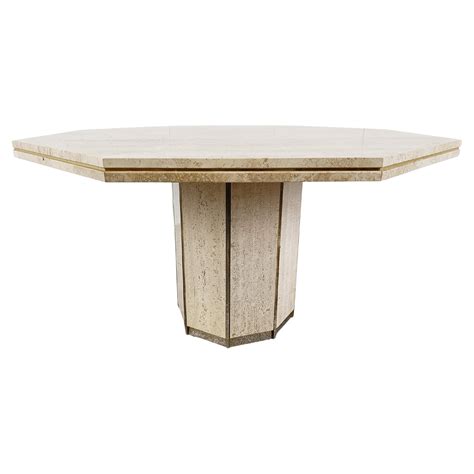 Travertine Glass And Brass Dining Table By Artedi 1970s At 1stDibs