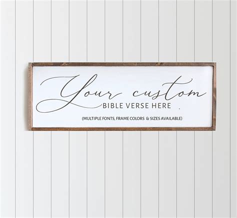 Custom Bible Verse Wood Sign Christian Wall Art Farmhouse Etsy