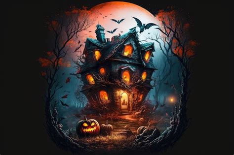 Premium Ai Image Halloween Haunted Home Halloween Mansion Halloween