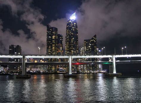 Marine City At Night, Busan Skyline Stock Image - Image of landmark ...