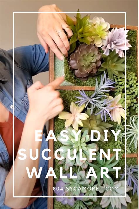 Easy Diy Faux Succulent Wall Art In Succulent Wall Art