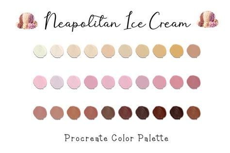 Neapolitan Ice Cream Procreate Palette Colors