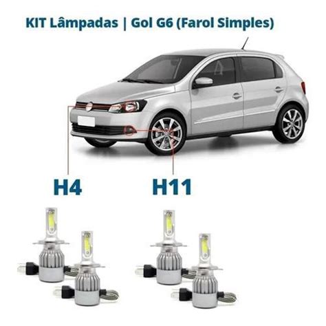 Kit Super Led Gol G Farol Simples Alto Baixo E Milha No Shoptime