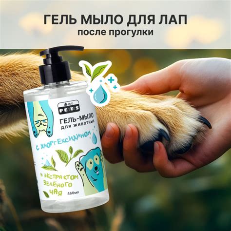 Гель-мыло для мытья лап собак и кошек с хлоргексидином и экстрактом ...