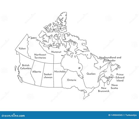 Vector Isolated Illustration Of Simplified Administrative Map Of Canada. Borders And Names Of ...