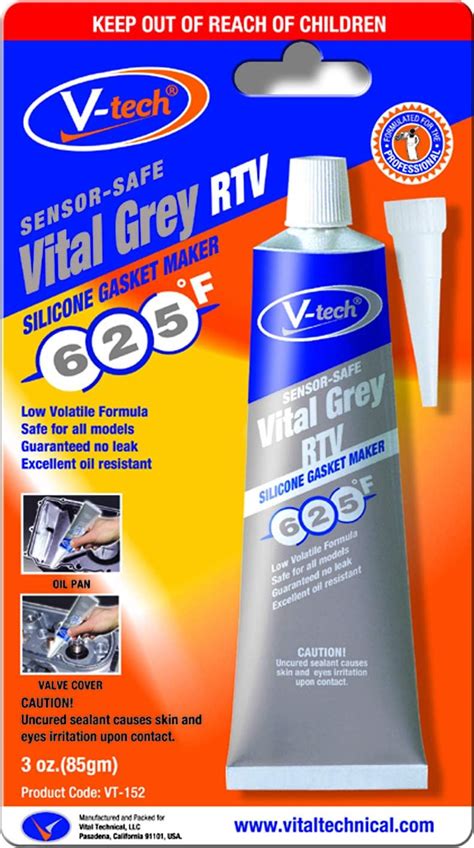 V Tech Gasket Makers Silicone Instant Gasket Maker 85g Vital Black RTV