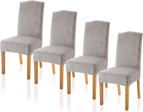 Amazon TIANSHU Velvet Chair Covers For Dining Room Set Of 4 Soft