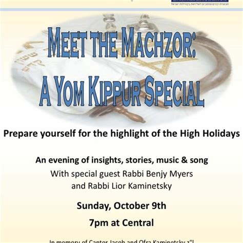 Stream Meet The Yom Kippur Machzor Birmingham Central Synagogue 5777