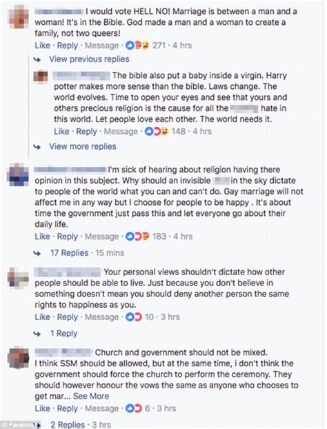 DM Australia Readers Vote Yes To Gay Marriage On Facebook Daily Mail Online