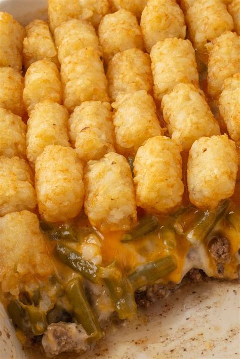 The Best Green Bean Tater Tot Casserole With Ground Beef Shes Not Cookin