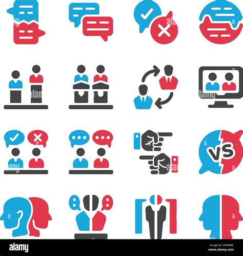 Debate And Dispute Icon Set Vector And Illustration Stock Vector Image