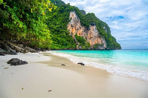 View Of Monkey Beach At Ko Phi Phi Islands Thailand Famous Tropical