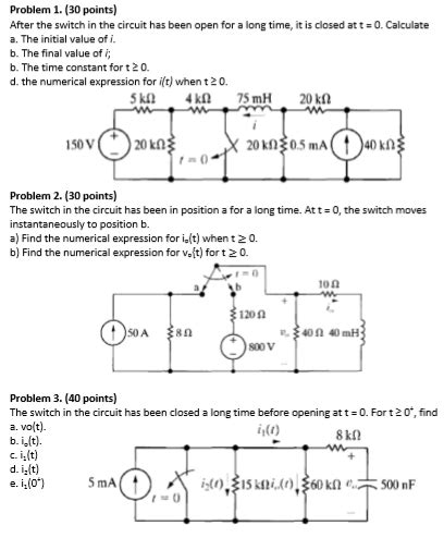 Solved Problem 1 30 Points After The Switch In The